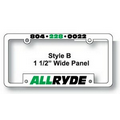Polypropylene Plastic Auto License Frame 1 1/2" Panel 3M Reflective Decals